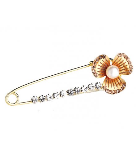 SB233 - Korean wild flower pearl brooch